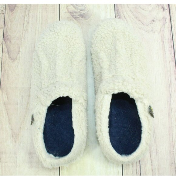 LL Bean White Knit Shearling Lined Water Resistant Cozy Slippers Size 11 M - Picture 7 of 9